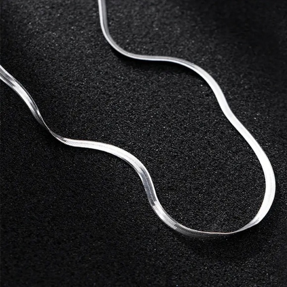 NEW Solid Sterling Silver Minimalist Snake Chain Necklace - Picture 1 of 7